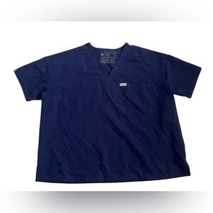Figs Men’s V-Neck Pocket Tee in Navy Blue
